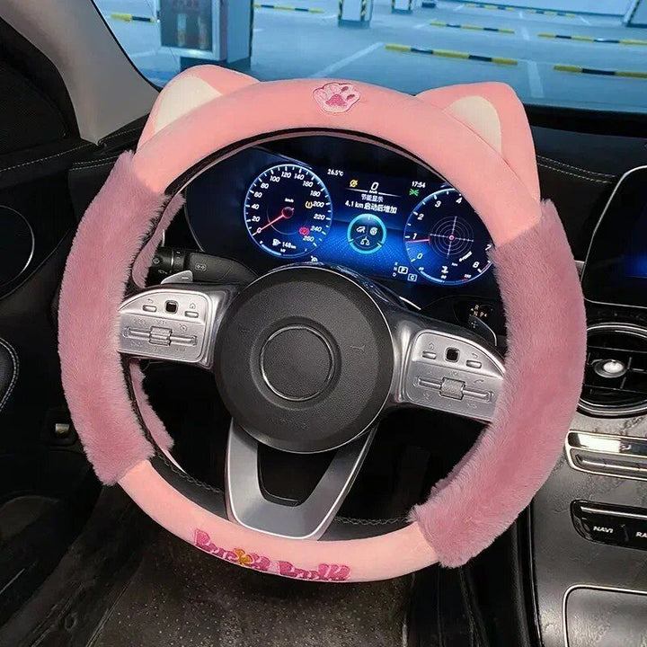 Lisslune | Colorful Plush Winter Steering Wheel Cover