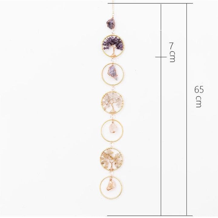 Lisslune | Crystal Tree of Life 6 Rings Wall Decor Ornament
