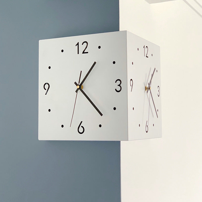 Lisslune | New living room corner double-sided luminous creative clock wall lamp