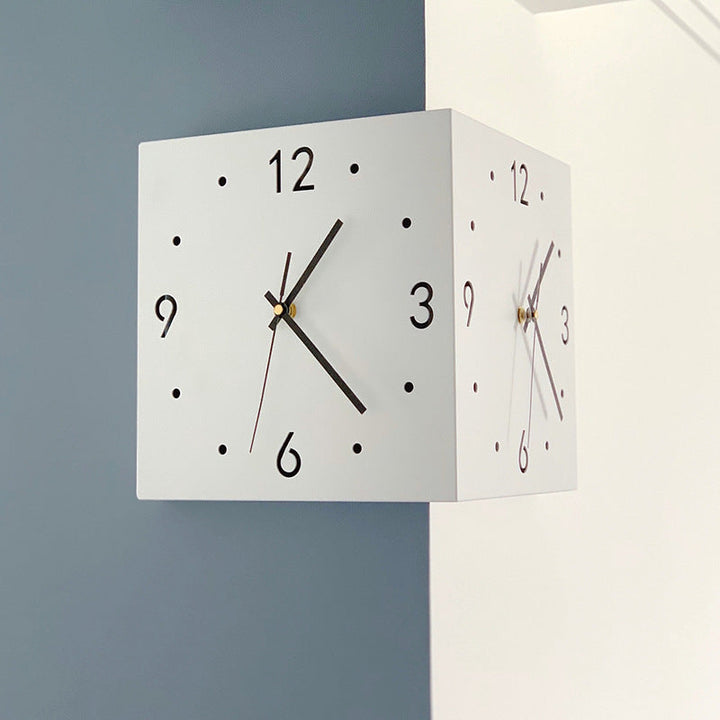Lisslune | New living room corner double-sided luminous creative clock wall lamp
