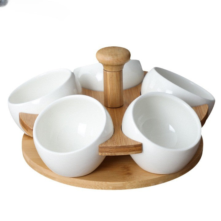 Lisslune | Tea Time Bamboo Porcelain Snack Tray