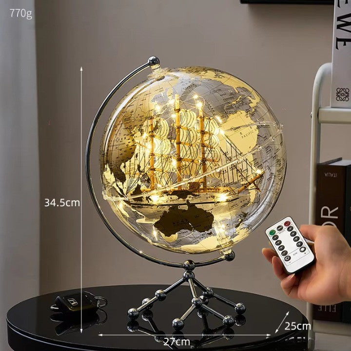 Lisslune | Golden Sail World Map Decor LED Light