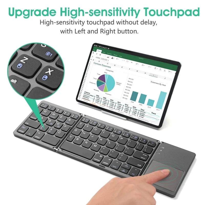 Lisslune | Foldable Bluetooth Keyboard with Touchpad