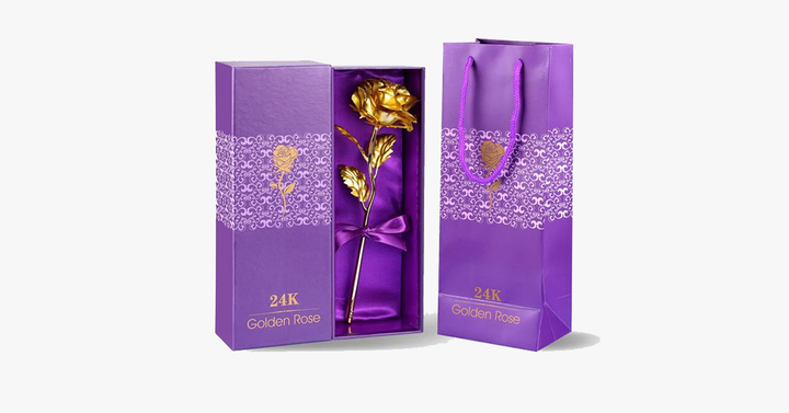Lisslune | 24K gold-plated real rose with gift box