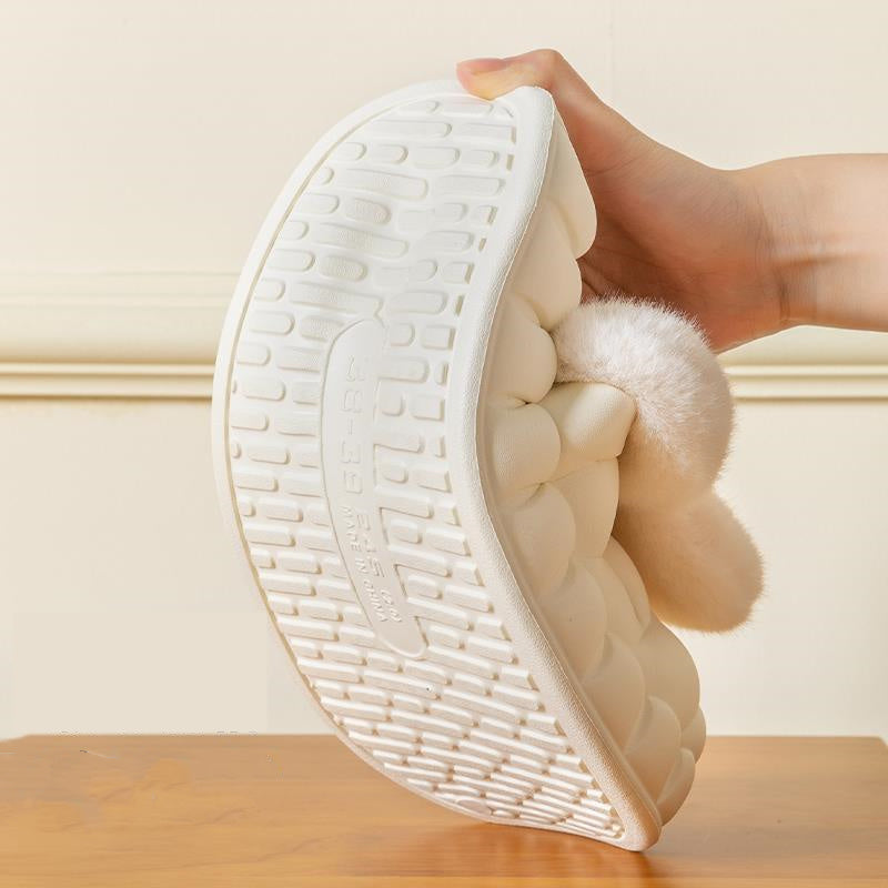 Lisslune | Cute Bunny Shoes Winter Fuzzy Slippers Women Removable Washable Slippers