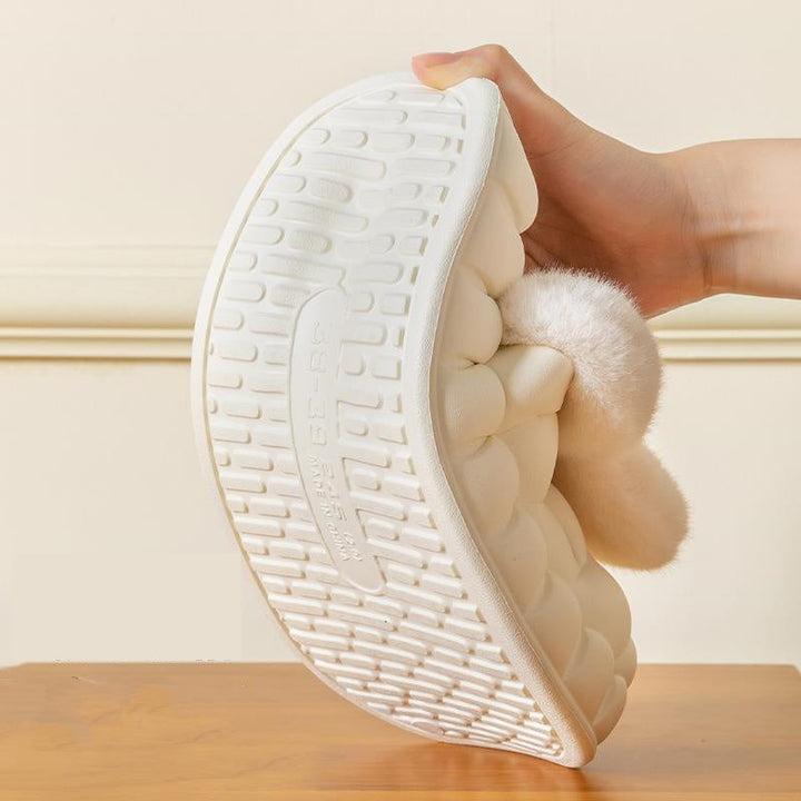 Lisslune | Cute Bunny Shoes Winter Fuzzy Slippers Women Removable Washable Slippers