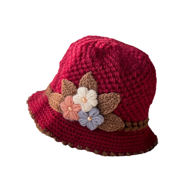 Lisslune | French Thick Women's Flower Knit Wool Hat