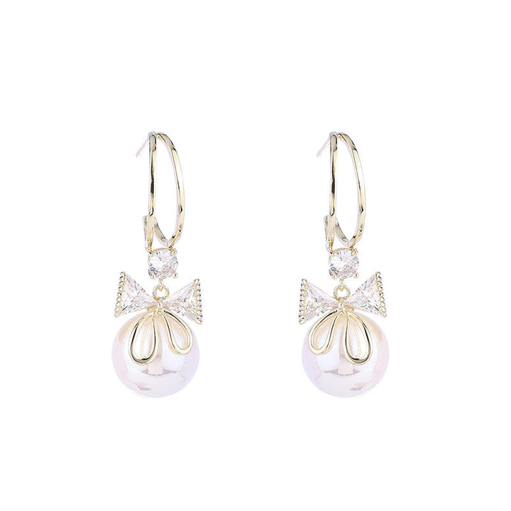 Lisslune | Bow Pearl Earrings