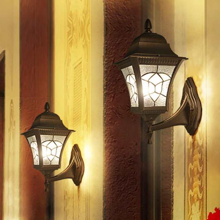 Skørter | Birdcage Frosted Glass Wall Lamp Retro 1 Head Outdoor Wall Light Fixture in Coffee
