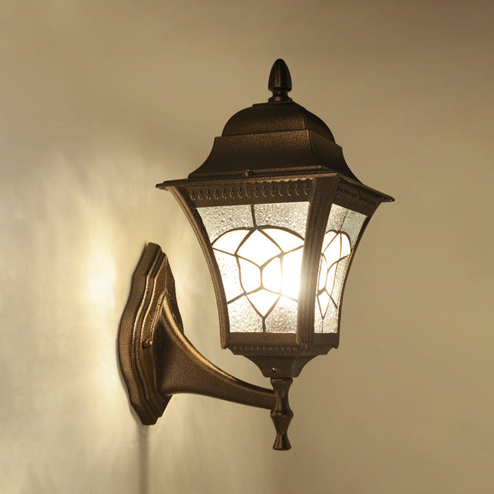 Skørter | Birdcage Frosted Glass Wall Lamp Retro 1 Head Outdoor Wall Light Fixture in Coffee