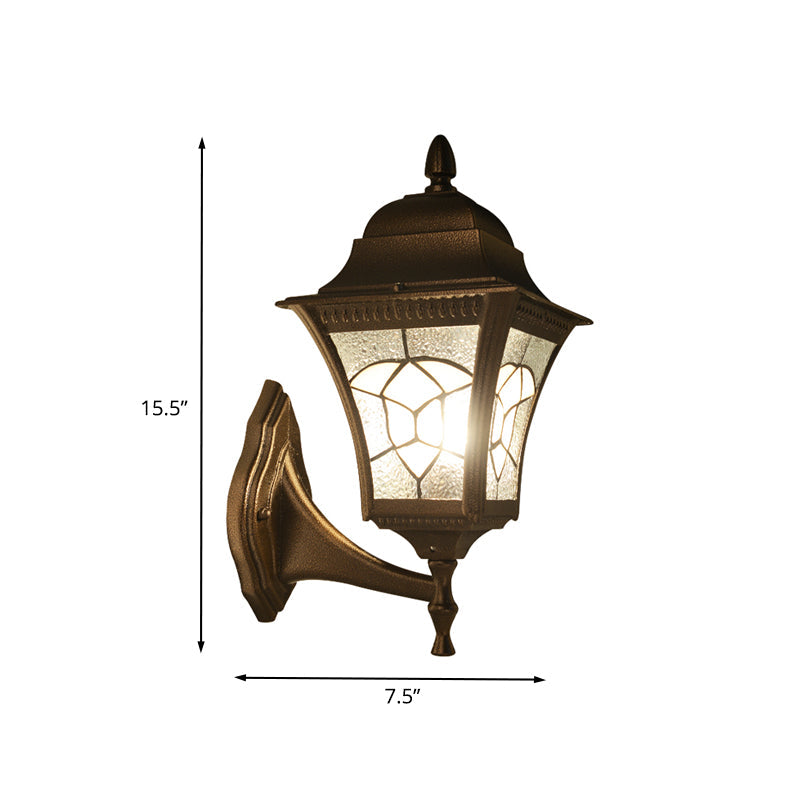 Skørter | Birdcage Frosted Glass Wall Lamp Retro 1 Head Outdoor Wall Light Fixture in Coffee