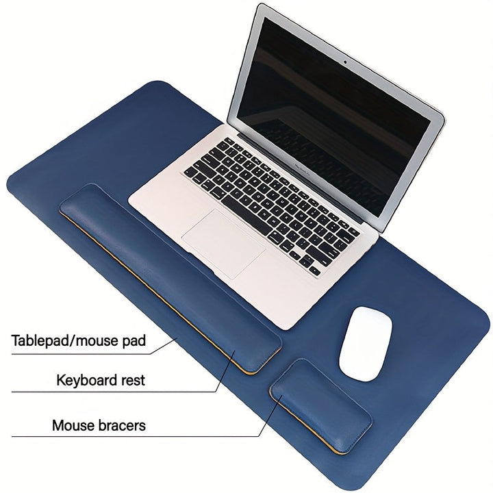 Lisslune | Three-Piece Desk Set made of PU Leather - With Pad and Wrist Supports