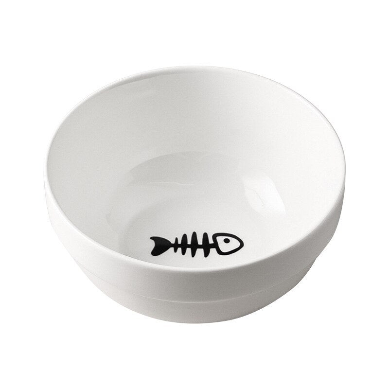 Lisslune | Low-threshold ceramic cat food bowl with stand