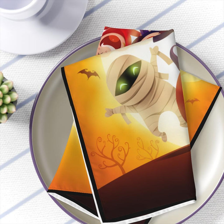 Lisslune | Chic personalized autumn Halloween cocktail napkins set - tailored elegance