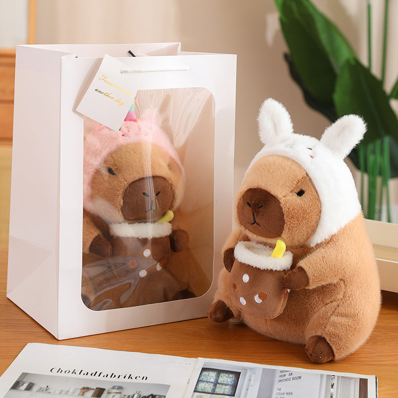 Lisslune | CuddleCapy Cuddle Doll Plush | Capybara & Rabbit Design | Soft Cuddle Toy in Various Styles & Sizes