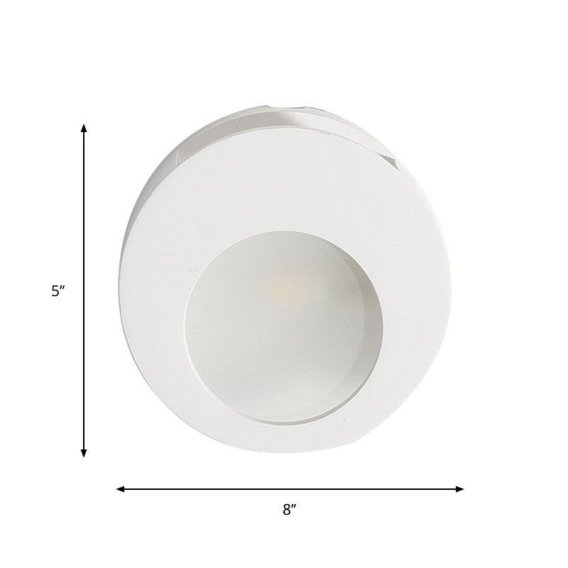 Lisslune | Gypsum Round Wall Sconces Lamp Modern 1 Light LED Wall Lighting in White for Living Room