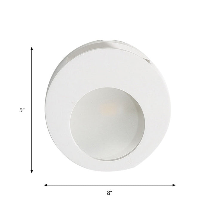 Lisslune | Gypsum Round Wall Sconces Lamp Modern 1 Light LED Wall Lighting in White for Living Room