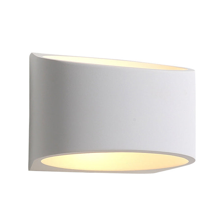 Lisslune | Round Plaster LED Wall Light Minimalism 1 Light White Wall Mount Lamp for Hallway