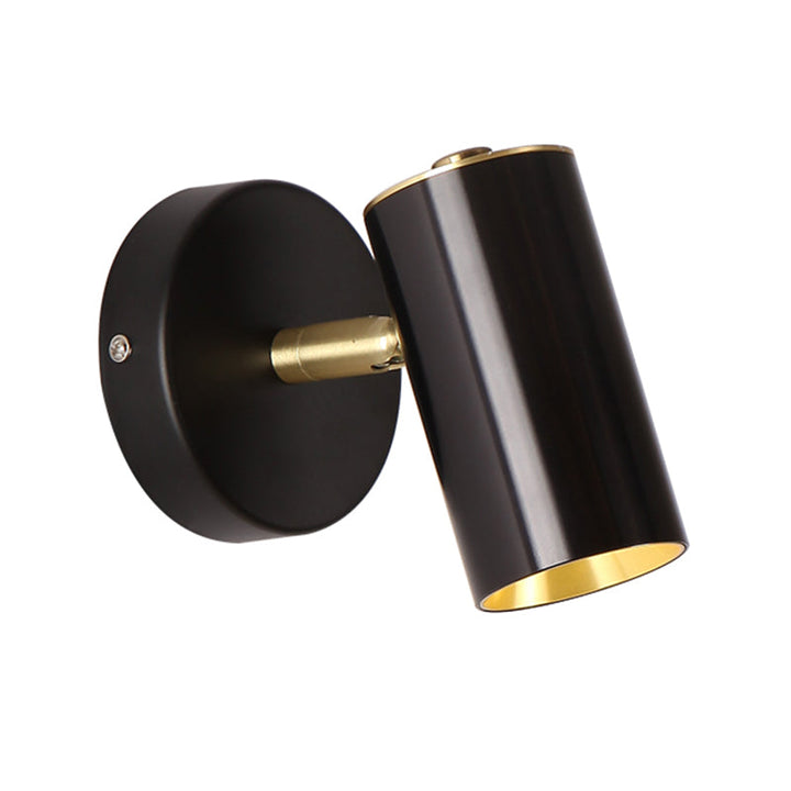 Lisslune | Metallic Tube Wall Light Modern 1-Light Black/Gold Finish LED Wall Light for Nightstand