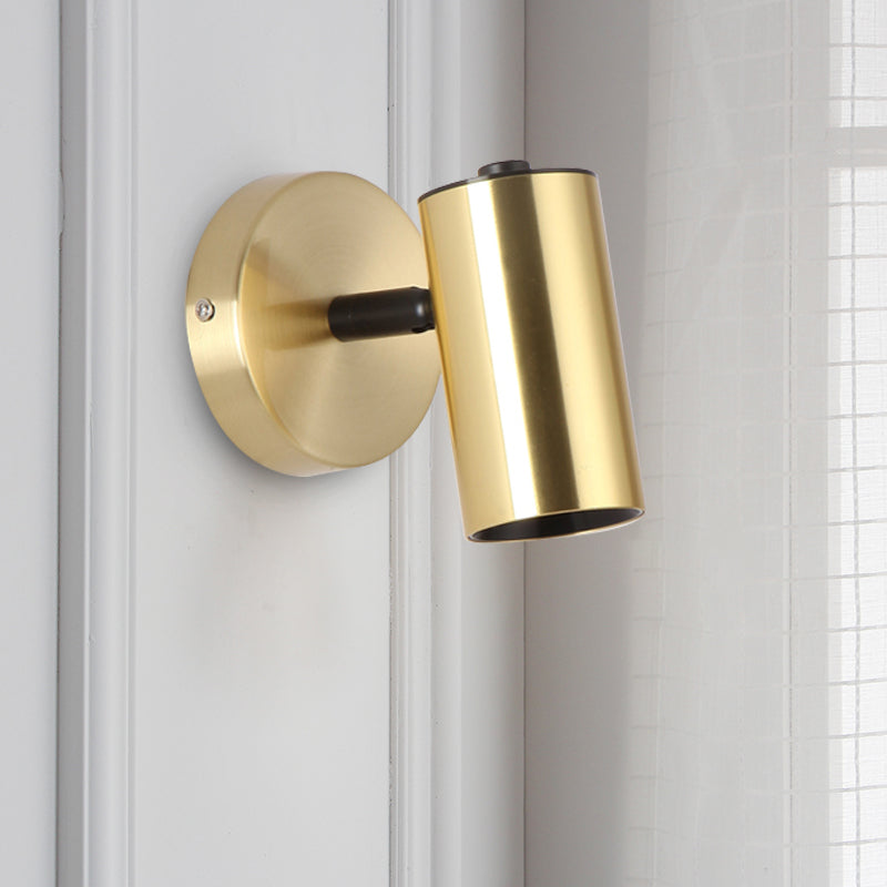 Lisslune | Metallic Tube Wall Light Modern 1-Light Black/Gold Finish LED Wall Light for Nightstand