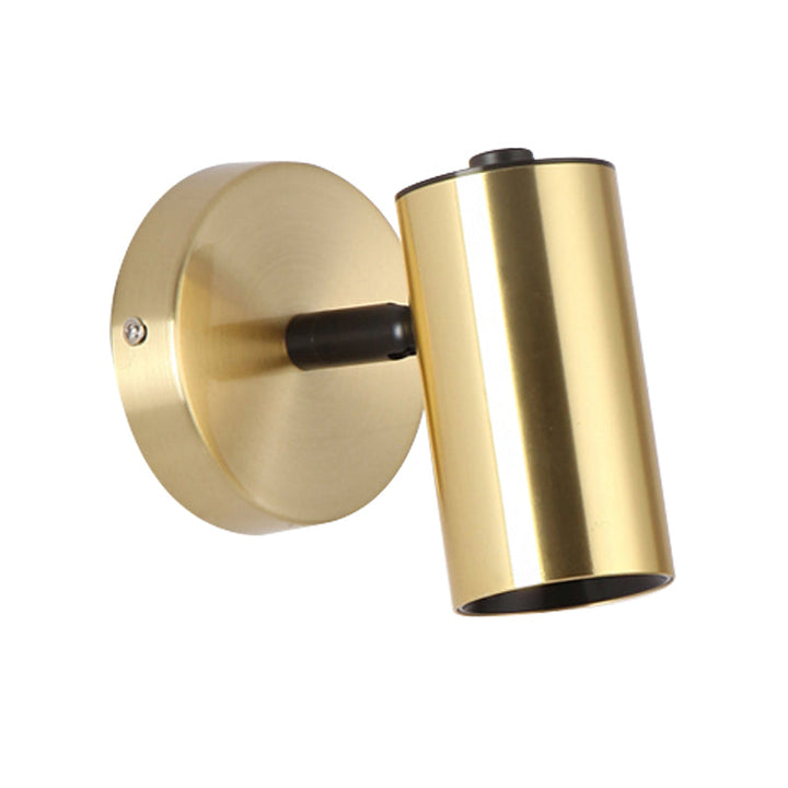 Lisslune | Metallic Tube Wall Light Modern 1-Light Black/Gold Finish LED Wall Light for Nightstand