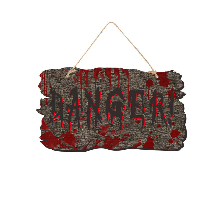 Lisslune | Halloween Door Sign – Wooden Look Plates with Pumpkin, Skull, and Witch Designs