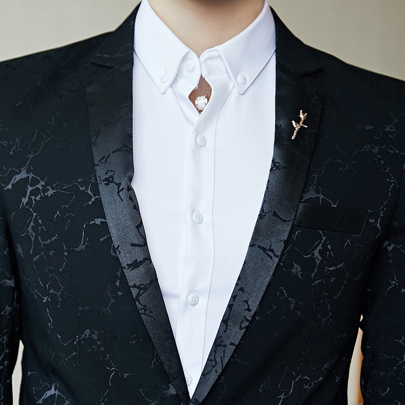 Men's elegant blazer with marbled design Lisslune