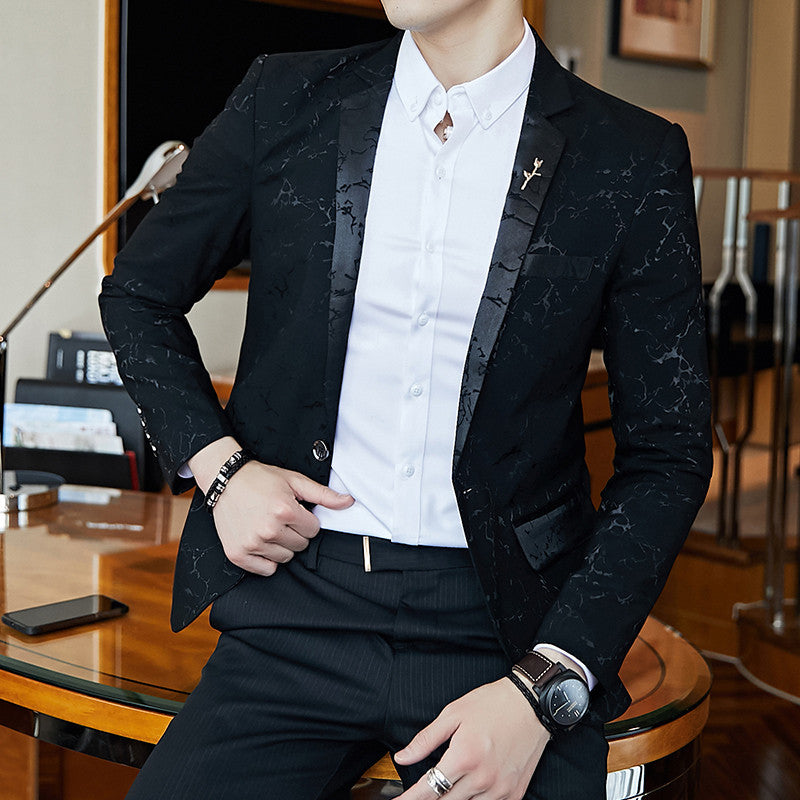 Men's elegant blazer with marbled design Lisslune