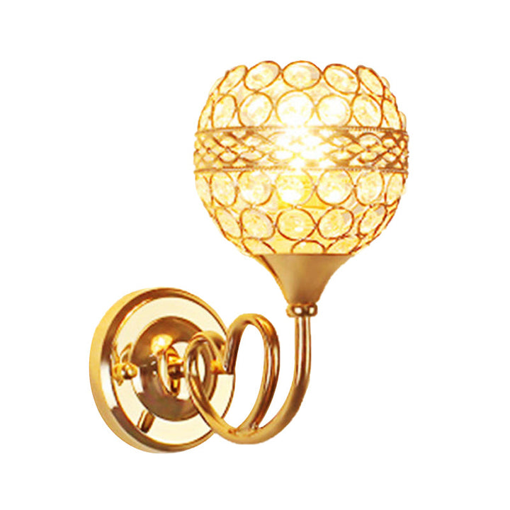 Skørter | Crystal gold wall lamp 1-light traditional wall lamp with loving heart detail