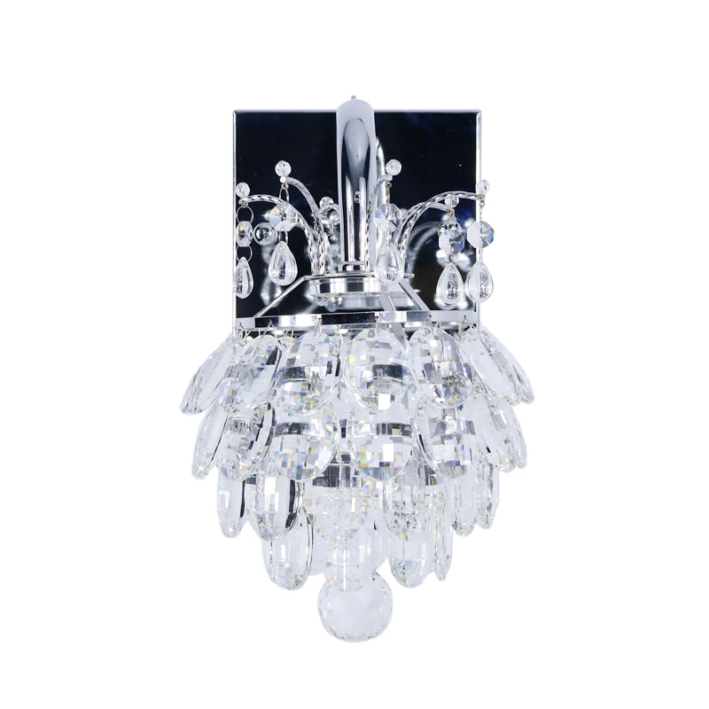 Lisslune | Crystal Artichoke Wall Lamp Modern Style Nightstand LED Wall Light Lamp in Chrome