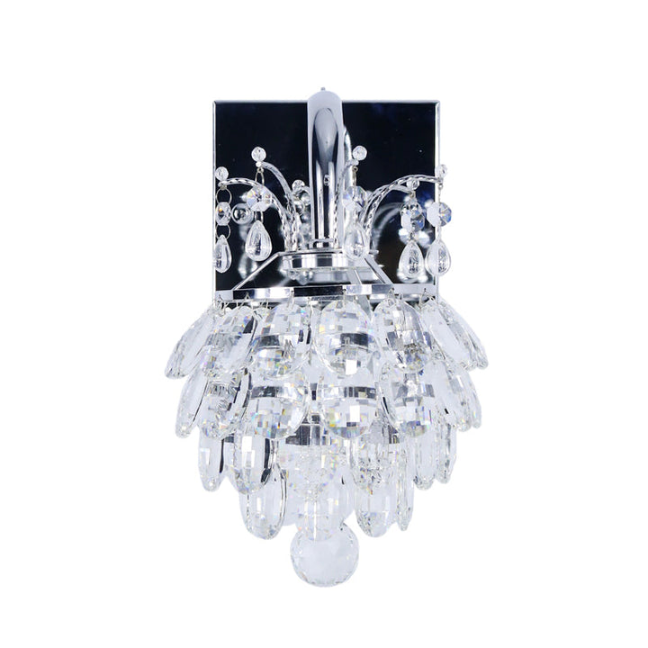 Lisslune | Crystal Artichoke Wall Lamp Modern Style Nightstand LED Wall Light Lamp in Chrome