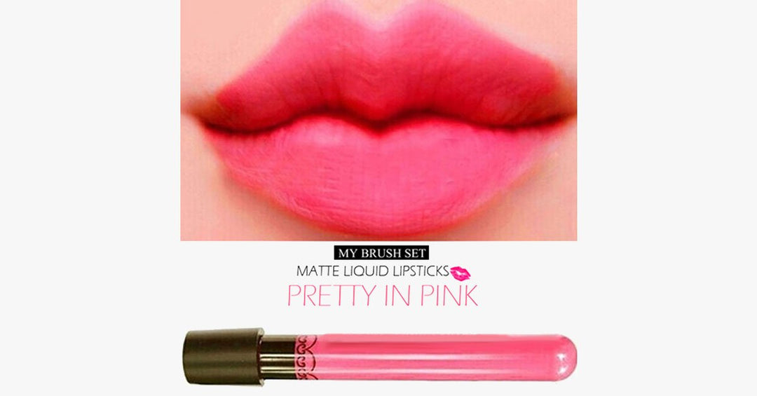 Lisslune | Lipstick in Pretty Pink - Waterproof & Matte Liquid - Easy & Durable - Lasts Up To 8 Hours - Gives A Better Look!