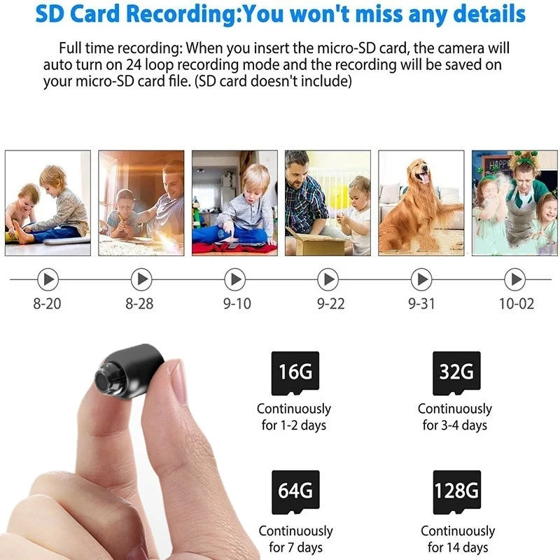 Lisslune | Mini Wireless Spy Camera - Hidden CCTV, WiFi, Outdoor Security, Motion Detection