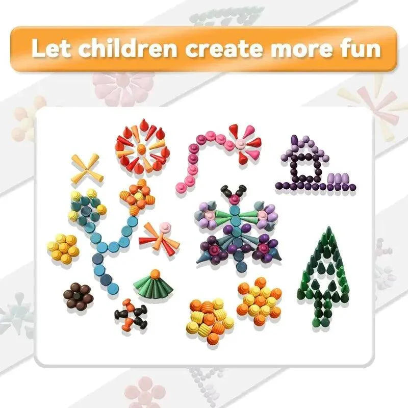 Lisslune | Colorful Wooden Building Blocks Set for Creative Learning and Logical Development