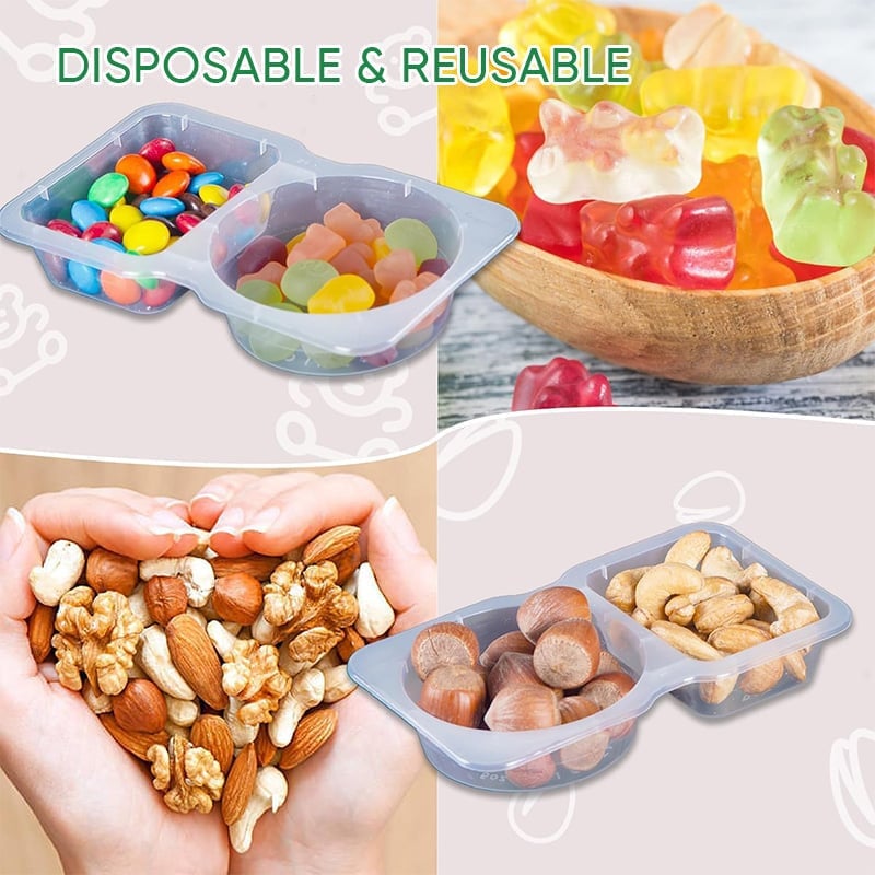 Lisslune | Double Compartment Snack Containers with Lids