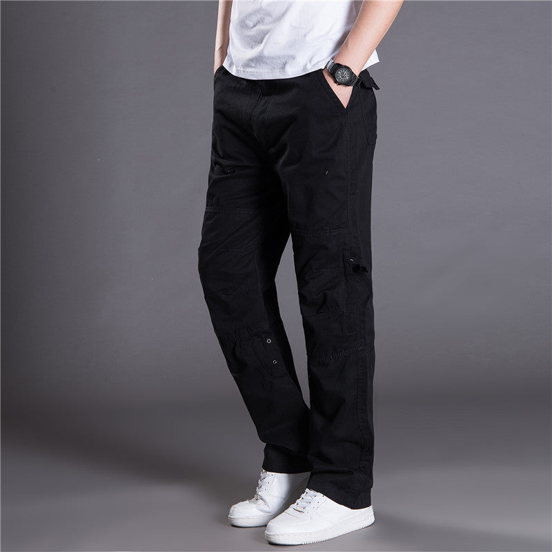 Men's cargo pants with adjustable waistband and multifunctional pockets Lisslune