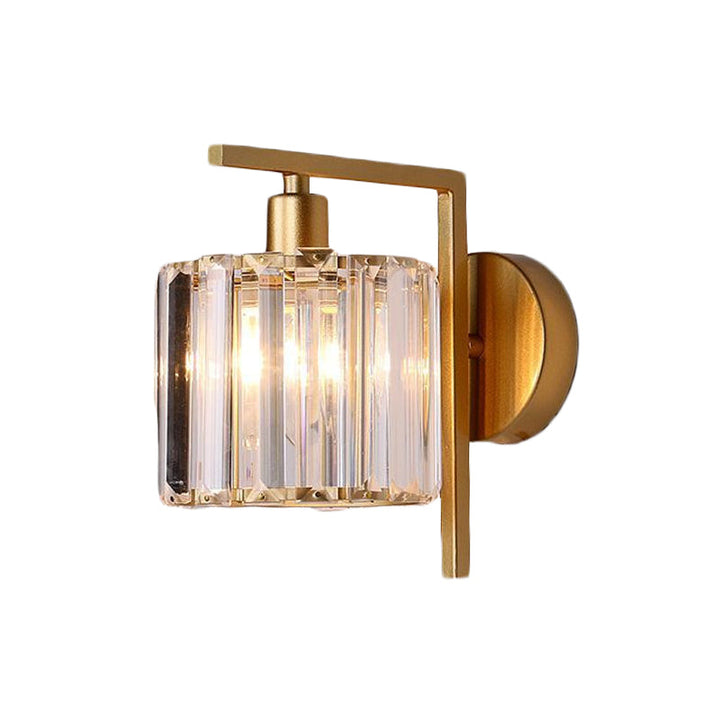Skørter | Modern Column Wall Lamp 1-Bulb Clear Crystal Wall Lighting in Gold for the Bedroom