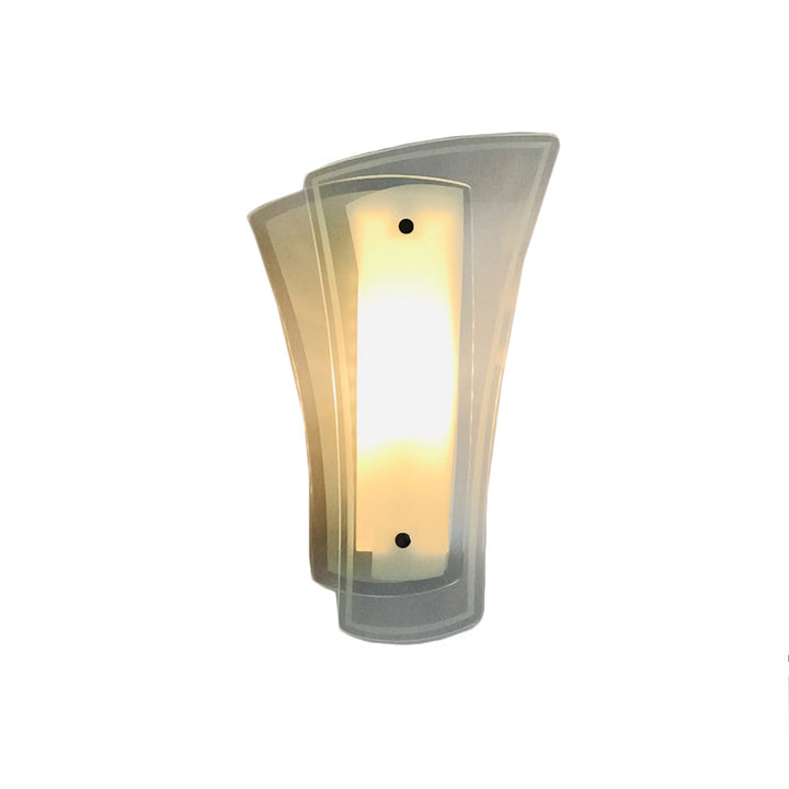 Lisslune | Geometric Living Room Wall Light Lamp Clear Glass 1 Light Modern Wall Mount Light