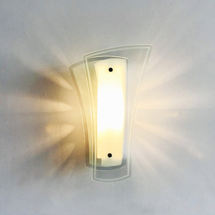 Lisslune | Geometric Living Room Wall Light Lamp Clear Glass 1 Light Modern Wall Mount Light