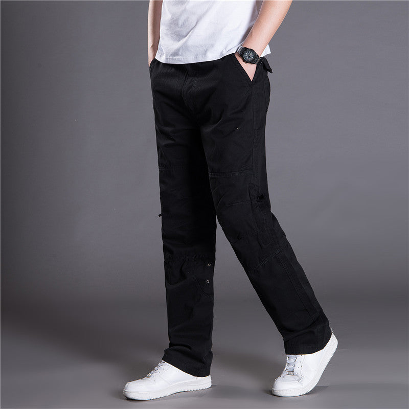 Men's cargo pants with adjustable waistband and multifunctional pockets Lisslune