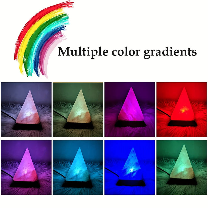 Lisslune | Salt lamp - Handcrafted Himalayan salt lamp with 8-color changing LED, USB powered