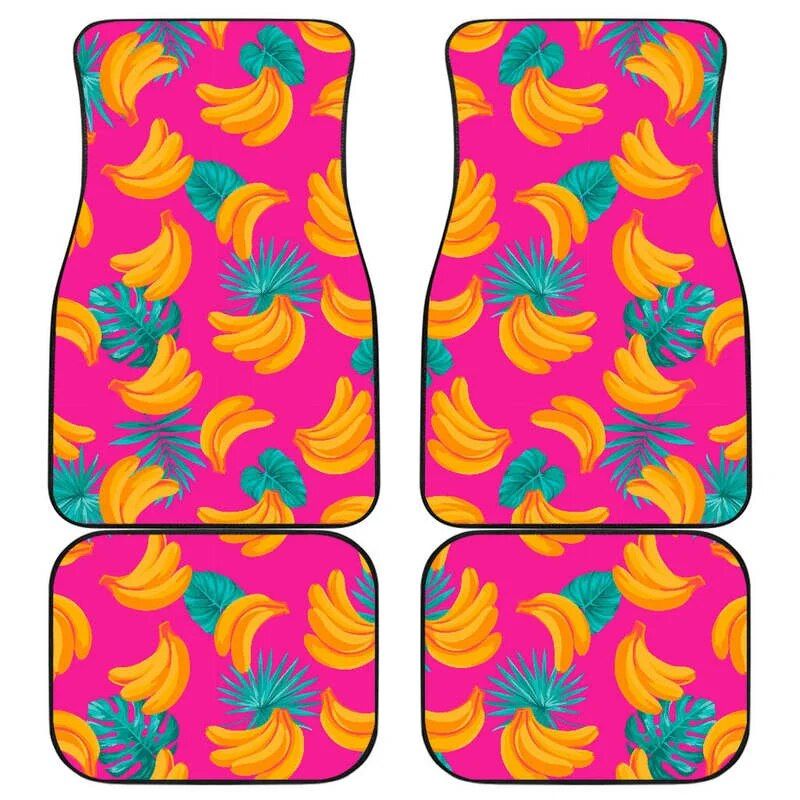 Lisslune | Tropical Pink Banana Print Car Floor Mats
