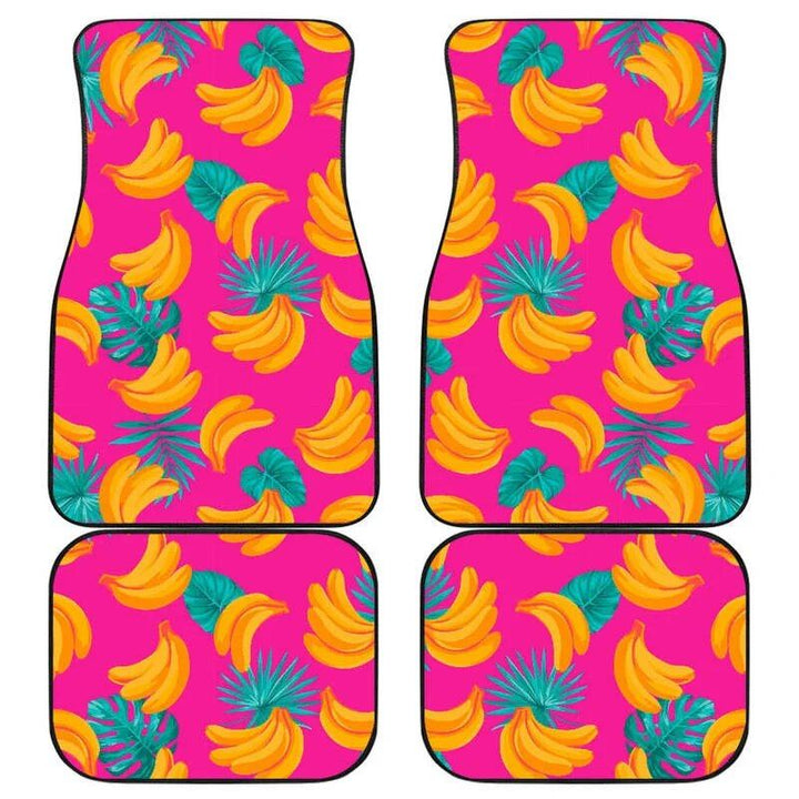 Lisslune | Tropical Pink Banana Print Car Floor Mats