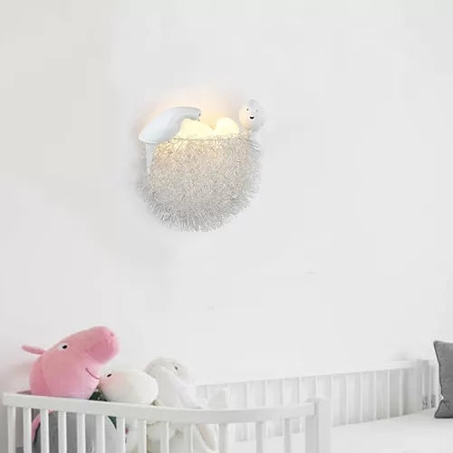 Skørter | Balcony Toddler Nest Wall Lamp with Bird Decoration Resin Sweet White Wall Light