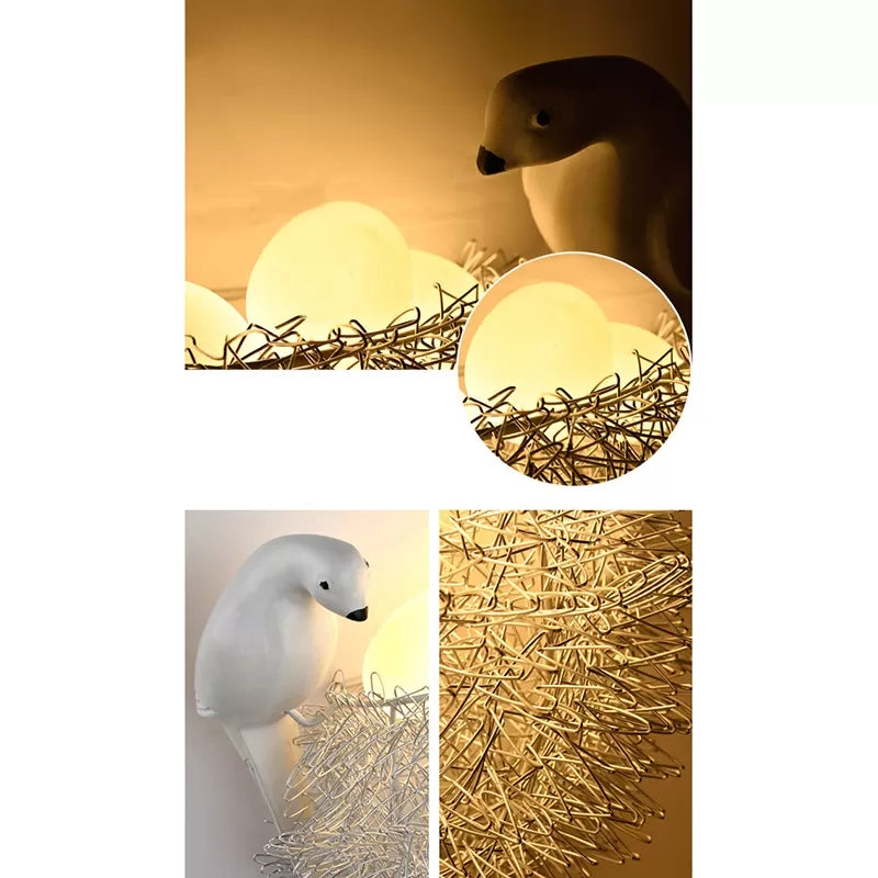 Skørter | Balcony Toddler Nest Wall Lamp with Bird Decoration Resin Sweet White Wall Light