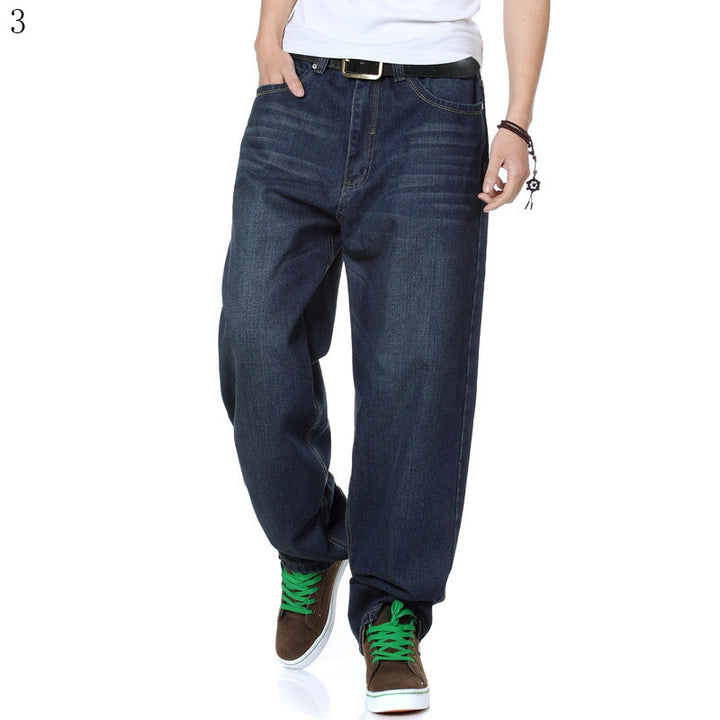 Men's casual denim pants with a wide cut Lisslune