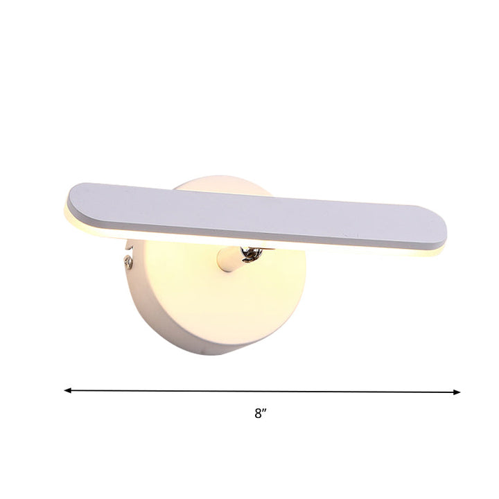 Lisslune | Linear Vanity Lighting Simple Metal LED White Wall Mount Lamp Light in Natural/Warm Light for Bathroom