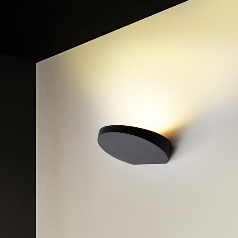 Lisslune | Aluminum Round Recessed Wall Sconces Minimalist LED Wall Lighting in Black/Grey/White Finish for Corridor