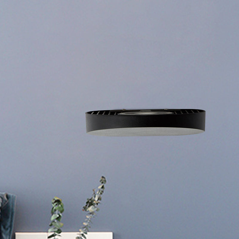 Lisslune | Aluminum Round Recessed Wall Sconces Minimalist LED Wall Lighting in Black/Grey/White Finish for Corridor