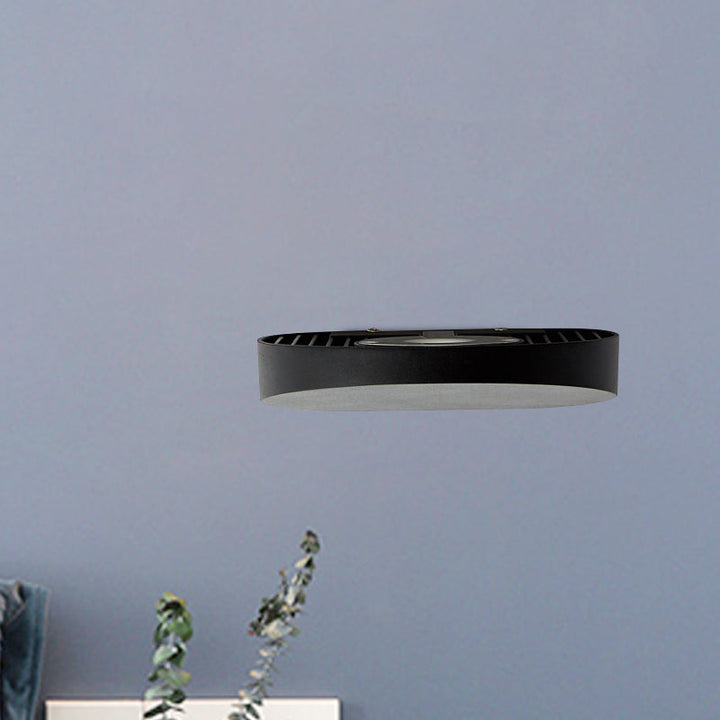 Lisslune | Aluminum Round Recessed Wall Sconces Minimalist LED Wall Lighting in Black/Grey/White Finish for Corridor